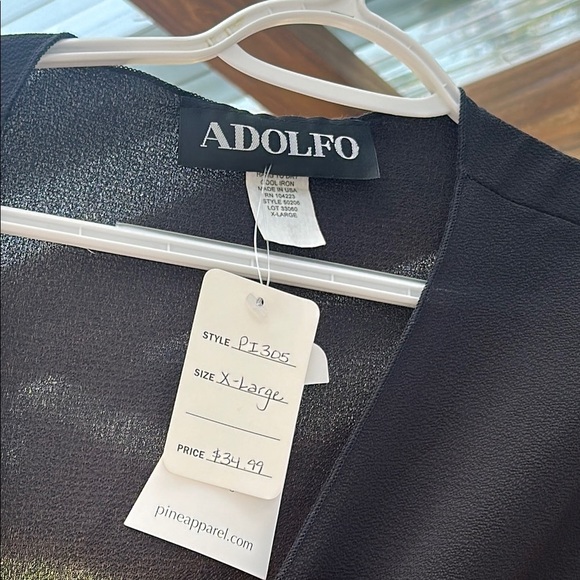 Adolfo Elegant Black Boutique Tie-Front Sheer Bolero Shrug Cardigan Cover Up NWT - Picture 8 of 12